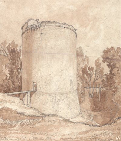 Round Tower, Castle of Lillebonne, Normandy by John Sell Cotman